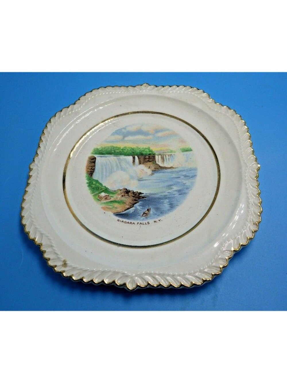 Niagara Falls New York Souvenir Plate  Collectible Gold Trimmed